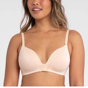 Women’s Lively Bra Style 45577 All Day Deep V Wireless Toasted Almond Size 38DD